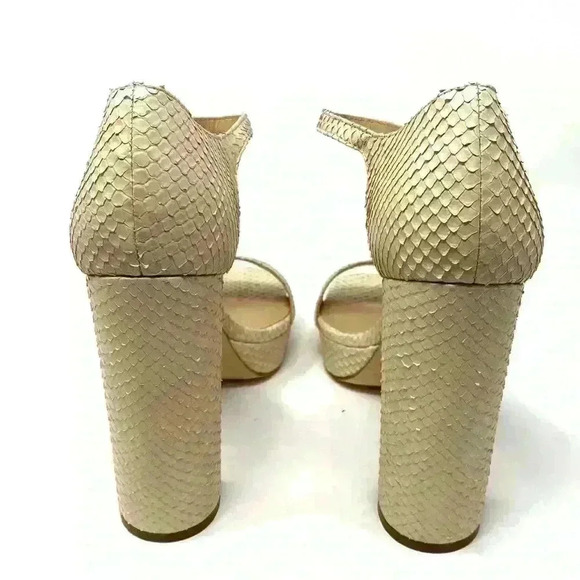 Pour La Victoria Yvette Beige Snake texture Heel 8 - Picture 5 of 10